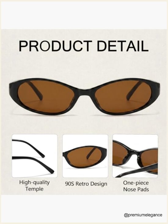 Retro Oval Sunglasses for Women - Small 90s Style Trendy Chic Shades main image 6